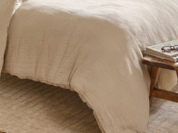 Yard Lark Cotton Muslin Duvet Cover Set-Natural-Single - thumbnail 3