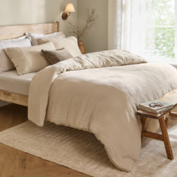 Yard Lark Cotton Muslin Duvet Cover Set-Natural-Single