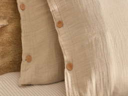 Yard Lark Cotton Muslin Duvet Cover Set-Natural-Single - thumbnail 4