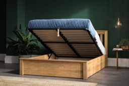 Emporia Beds Monaco Solid Oak Ottoman Bed with Storage - Super King - thumbnail 2