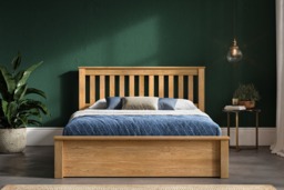 Emporia Beds Monaco Solid Oak Ottoman Bed with Storage - Super King - thumbnail 1