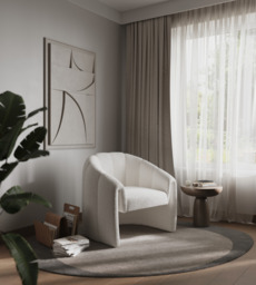 Flair Nolia Boucle Accent Chair White - thumbnail 2