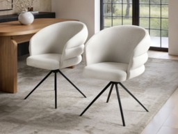 SOLACE+CO Varm Ribbed Oval Dining Table with Eira Chairs Set Table + 6 Chairs-Walnut - thumbnail 3