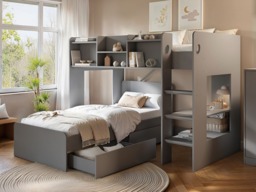 Flair Wizard Junior L Shaped Bunk Bed Grey - thumbnail 2