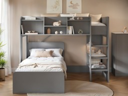 Flair Wizard Junior L Shaped Bunk Bed Grey - thumbnail 3