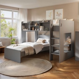Flair Wizard Junior L Shaped Bunk Bed Grey - thumbnail 1