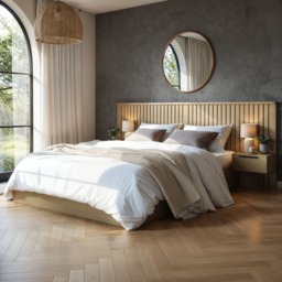 SOLACE+CO Taylor Double Hotel Ottoman Bed with Side Tables Light Wood - thumbnail 1