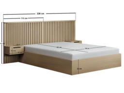 SOLACE+CO Taylor Double Hotel Ottoman Bed with Side Tables Light Wood - thumbnail 7