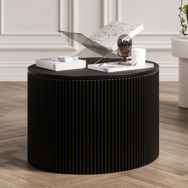 LPD Eden Round Coffee Table Black Ash Veneer - image 1
