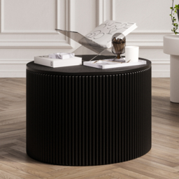 LPD Eden Round Coffee Table Black Ash Veneer