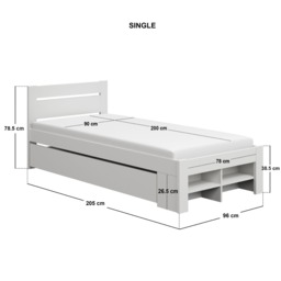 Noomi Pradis Single Storage Bed White (FSC-Certified) - thumbnail 5