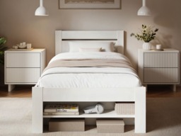 Noomi Pradis Single Storage Bed White (FSC-Certified) - thumbnail 3