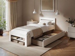 Noomi Pradis Single Storage Bed White (FSC-Certified) - thumbnail 2