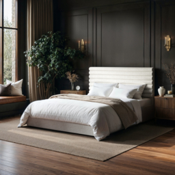 SOLACE+CO Velora Kingsize Ottoman Bed Beige Chenille - thumbnail 1