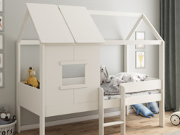 "Kids Avenue Ordi Mini Playhouse Mid Sleeper Treehouse Bed White " - thumbnail 2