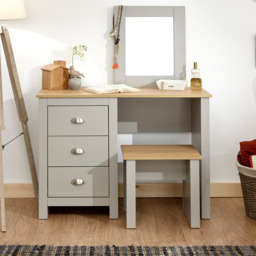 GFW Lancaster Dressing Table Set -Grey - thumbnail 1