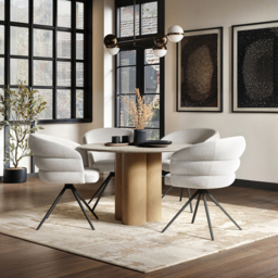 SOLACE+CO Deko Dining Table Oak with Eira Chairs Set of 4
