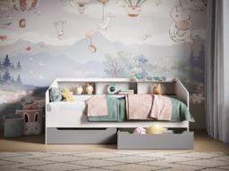 Flair Leni Day Bed with Drawers White & Grey - thumbnail 3