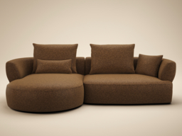 SOLACE+CO Lia Large L-shaped 4 Seater Sofa Brown Chenille - thumbnail 3