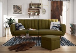 Dorel Brittany Two Seater Sofa Bed-Navy Blue - thumbnail 3