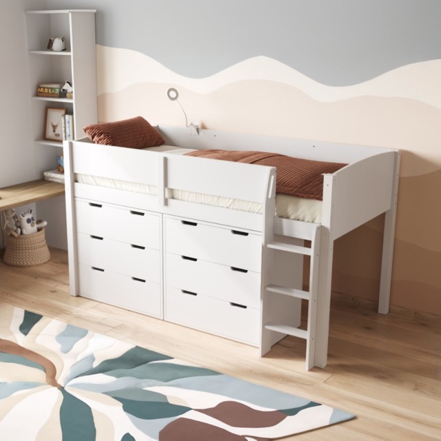 Flair Loop Mid Sleeper Bed Storage Set White - image 1