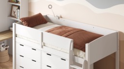 Flair Loop Mid Sleeper Bed Storage Set White - thumbnail 3