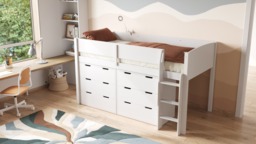 Flair Loop Mid Sleeper Bed Storage Set White - thumbnail 4