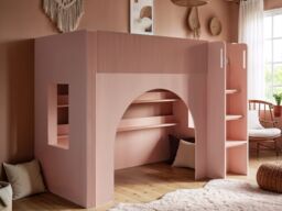 Flair Kaska Ribbed Mid Sleeper Bed Pink - thumbnail 2