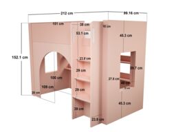 Flair Kaska Ribbed Mid Sleeper Bed Pink - thumbnail 5