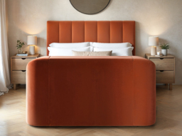 Flair Megane Side Lift TV Ottoman Bed Burnt Orange Velvet Double - thumbnail 4