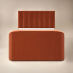 Flair Megane Side Lift TV Ottoman Bed Burnt Orange Velvet Double - thumbnail 6