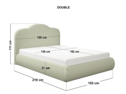 SOLACE+CO Skylynn Cloud Ottoman Bed Striped Woven Fabric Double Green - thumbnail 6