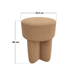 SOLACE+CO Astrid Wave Chenille Round Pouffe Light Brown - thumbnail 5