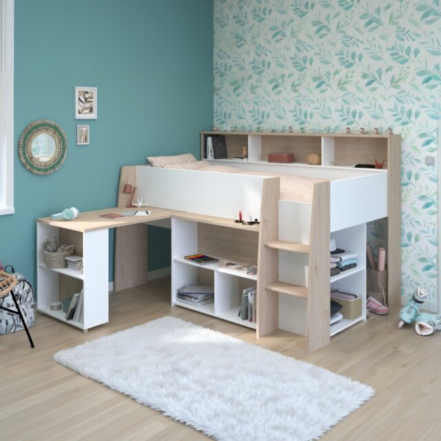 Parisot Lucas Mid Sleeper with Pull Out Desk and Storage - image 1