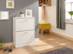 GFW Stirling Two Tier Shoe Cabinet -White - thumbnail 2