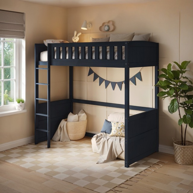 Flair Bea Wooden High Sleeper Navy - image 1