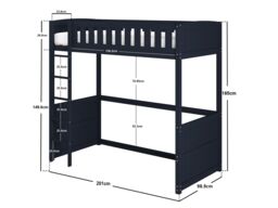 Flair Bea Wooden High Sleeper Navy - thumbnail 3