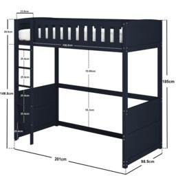 Flair Bea Wooden High Sleeper Navy - thumbnail 3