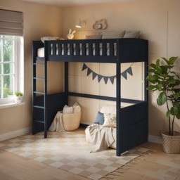 Flair Bea Wooden High Sleeper Navy - thumbnail 1