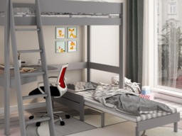 Kids Avenue Estella High Sleeper with Desk and Sofa Bed Grey - thumbnail 4