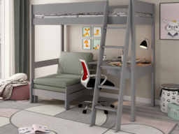 Kids Avenue Estella High Sleeper with Desk and Sofa Bed Grey - thumbnail 6