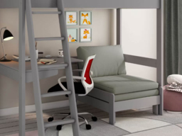 Kids Avenue Estella High Sleeper with Desk and Sofa Bed Grey - thumbnail 3