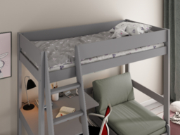 Kids Avenue Estella High Sleeper with Desk and Sofa Bed Grey - thumbnail 5