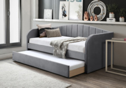 Flintshire Fabric Day Bed with Trundle-Grey