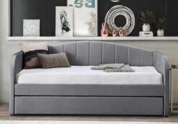 Flintshire Fabric Day Bed with Trundle-Grey - thumbnail 4