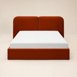 SOLACE+CO Lena Ottoman Bed Burnt Orange Velvet Kingsize - thumbnail 4
