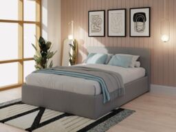 GFW End Lift Ottoman Bed-Double-Grey Fabric