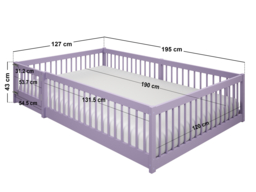 Flair Imogen Montessori Toddler Floor Bed with Safety Fence Lilac - thumbnail 5