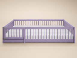 Flair Imogen Montessori Toddler Floor Bed with Safety Fence Lilac - thumbnail 4