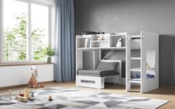 Flair Wizard Junior High Sleeper With Pull Out Futon Black - thumbnail 3